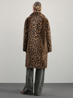 Шуба из искусственного меха с принтом / Zarina  фото 5