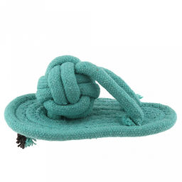 Игрушка для собаки Тапок 15х7,5х7см, текстиль, цвета микс (салатовый, желтый, бирюзовый, темно-розовый), Пэт тойс (Pet toys) (Китай)  фото 2