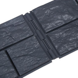 Ограждение декоративное, 24×177.5 см, 5 секций, пластик, серое, «Камень»