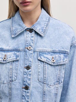 Джинсовая куртка на пуговицах / Zarina  фото 6