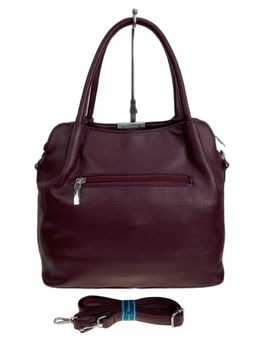 Женская сумка из искусственной кожи и натуральной замши, цвет бордовый - Greta фото 2