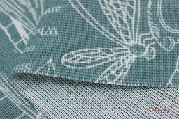 Рогожка Флора и фауна цв.голубой мох, ш.1.5м, хлопок-100%, 165гр/м.кв - Купава фото 3