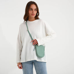 Сумка женская кросс-боди на молнии, 14×3.5×17 см, зелёная