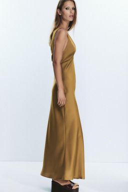 SATIN MIDI DRESS - Zara фото 12