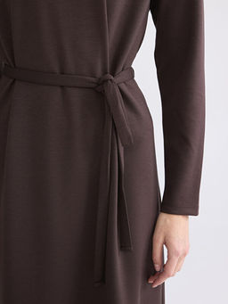 Bisiklet Yaka Beli Ku?akl? Soft Touch Elbise