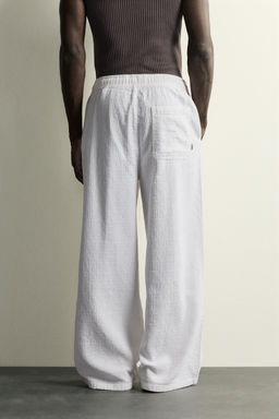 PANTAL?N RELAXED FIT JACQUARD LAVADO / Blanco - Zara фото 3