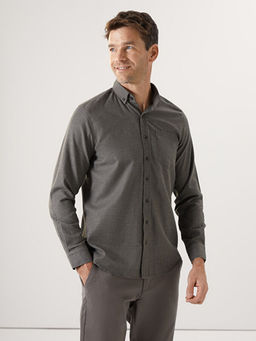 Regular Fit Uzun Kollu Ekose Gabardin Erkek G?mlek