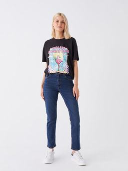 Y?ksek Bel Straight Fit Kad?n Jean Pantolon