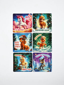 Набор магнитов новогодних «Волшебный Новый Год» полимер 7×7 см 12 шт.