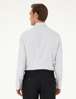 Рубашка Pierre Cardin Slim Fit серая с длинным рукавом