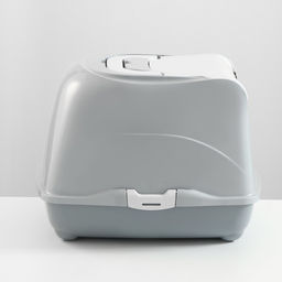 Туалет-домик для кошек закрытый с дверцей 50*38*37 см, серый - Пижон фото 3