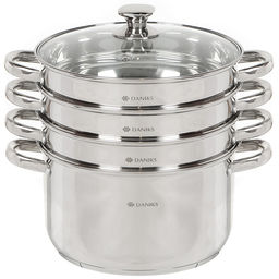 Мантоварка нерж 26см 4сеции со стекл крышкой мет/ручки глянц Daniks SD-S26-4 (342653)