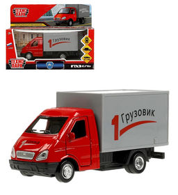 Технопарк. Газ-3302 "Газель" 12,7 см, мет., двери, багаж, инерц, красный, кор. арт.GAZ3302KUNG-13-RD