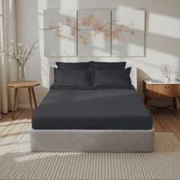 Простыня на резинке Этель Сarbon 160*200+30 см , 100% хлопок, перкаль (300 нитей)  фото 6