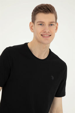 Мужская черная базовая футболка - U.s. polo assn фото 2