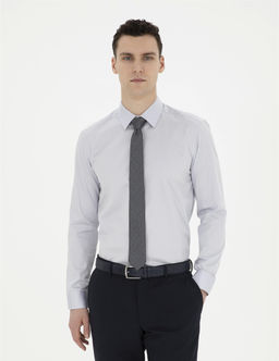Gri Slim Fit Uzun Kollu Basic G_mlek