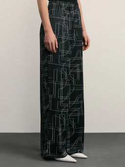 Атласные брюки с принтом / Zarina  фото 3