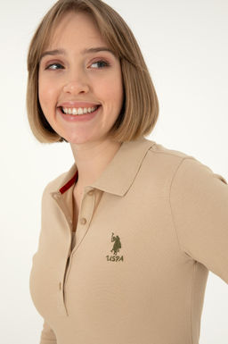 Женский базовый свитшот песочного цвета Неожиданная скидка в корзине - U.s. polo assn фото 2