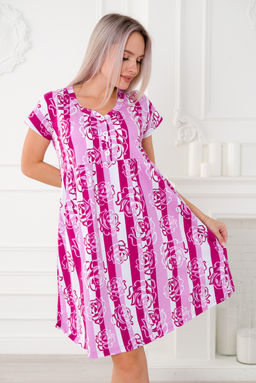 Ночная сорочка из кулирки Долорес лиловая роза - Амадэль фото 7