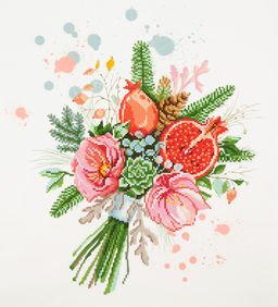 Кристальная (алмазная) мозаика ФРЕЯ №04 СК/Распродажа ALVR-241 Букет с гранатом 40 х 45 см