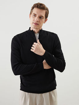 Dik Yaka Uzun Kollu Erkek Triko Kazak