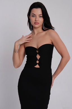 Платье-бандо вечернее чёрное - Martichelli фото 15