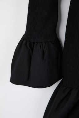 Trendyolmilla Siyah Balon Etek Detayl? Orme K?sa Abiye Gece Mezuniyet Elbisesi TPRAW25EL00072 фото 6