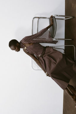 BELTED MIDI A-LINE SKIRT - Zara фото 7