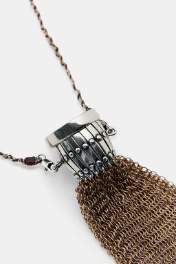 CONTRAST BAG FRINGE NECKLACE - Zara фото 3