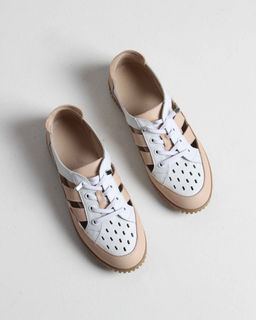 Слипоны 165.8000be. белый-бежевый