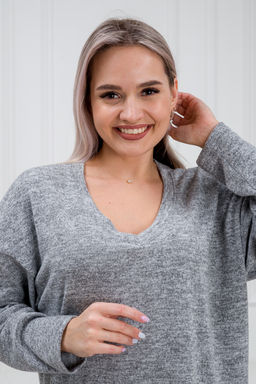 Джемпер женский из ангоры кашемир меланж Афина серый - Амадэль фото 5