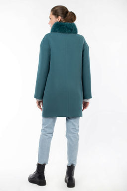 Мех натуральный (песец) Пальто женское утепленное - El podio фото 3