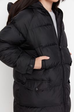 TRENDYOLMILLA Siyah Kapusonlu Su Itici Sisme Mont TWOAW23MO00249  фото 4