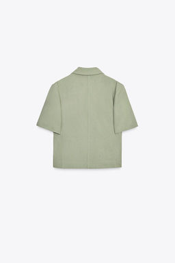 SHORT SLEEVE LINEN BLEND BLAZER - Zara фото 7