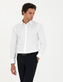 Белая приталенная рубашка с длинным рукавом - Cacharel фото 3