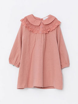 Bebe Yaka Uzun Kollu K?z Bebek Elbise