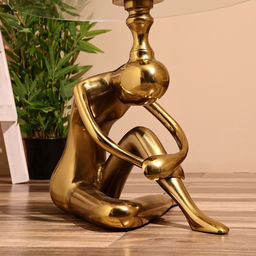 Столик кофейный, 50×50×46 см, алюминий, стекло