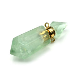Парфюмерный флакон-кулон из флюорита зеленого 14*14*42мм