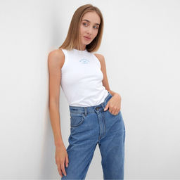 Майка женская MINAKU, SPORTY & STYLISH, размер 42, белая