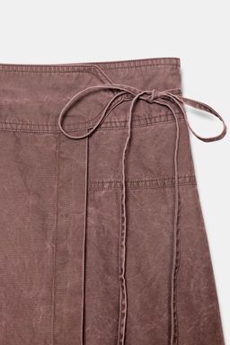 WASHED-EFFECT ASYMMETRIC SARONG SKIRT - Zara фото 7