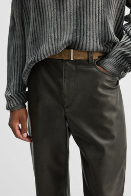 LIMITED EDITION LEATHER EFFECT TROUSERS - Zara фото 5