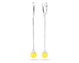 Серьги из серебра янтарь, СП47м