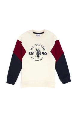 Erkek _ocuk Krem Bisiklet Yaka Sweatshirt - U.s. polo assn фото 2