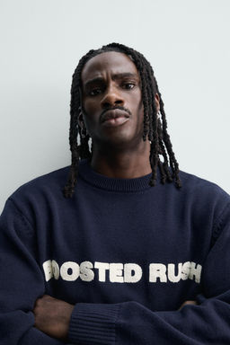 JERSEY TEXTO BORDADO / Marino - Zara фото 5