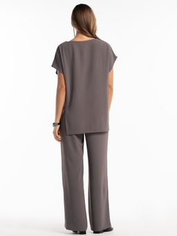 Летняя блузка оверсайз графит - Odis фото 3