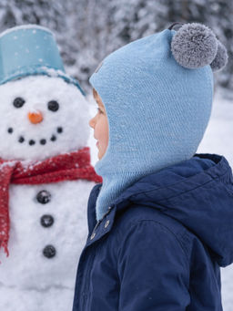 Шлем вязаный светлоголубой