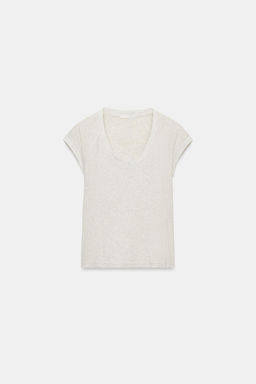 CAMISETA RUSTICA ESCOTE REDONDO / Gris claro