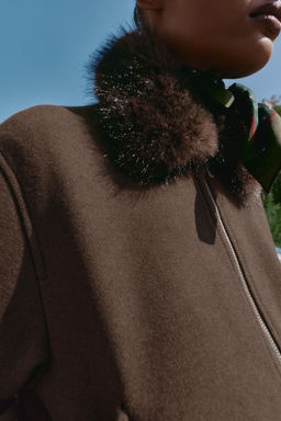 SOFT BOMBER JACKET WITH FAUX FUR COLLAR - Zara фото 5