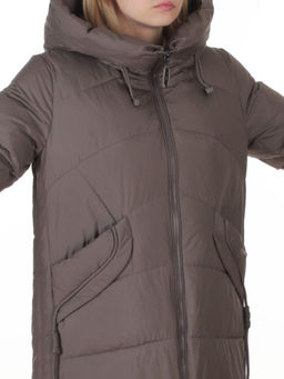 A622 GRAY/BROWN Куртка зимняя женская (200 гр. био-пух)