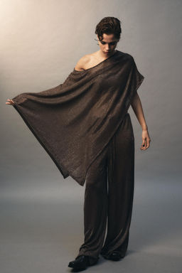 METALLIC THREAD PALAZZO TROUSERS - Zara фото 13